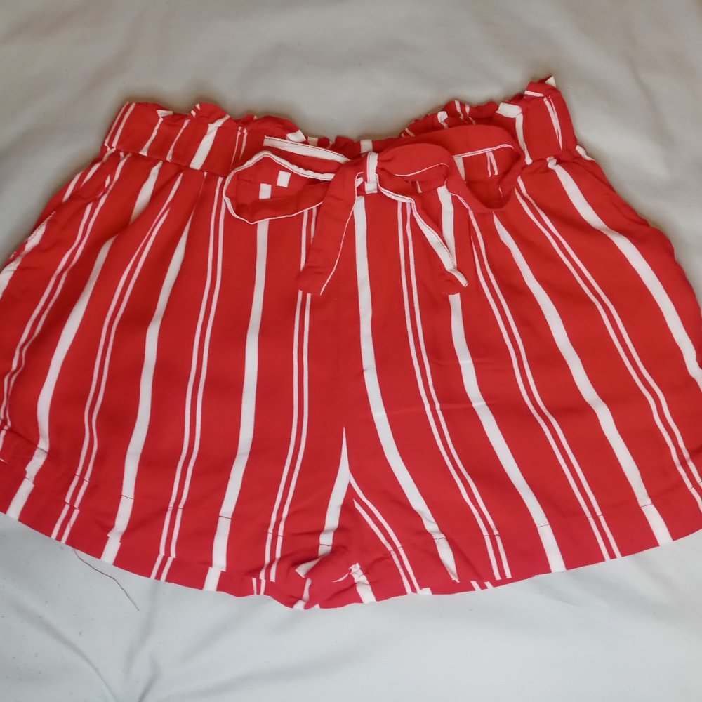Red medium-sized women's shorts.
